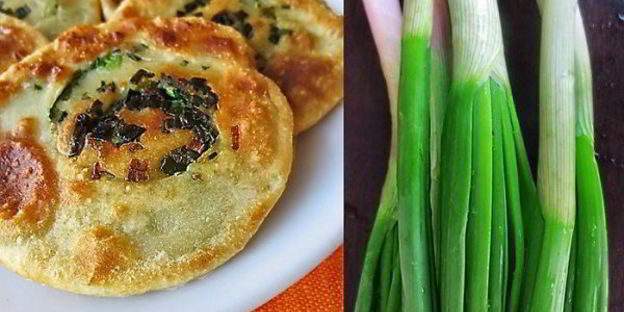 лепешки с зеленым луком