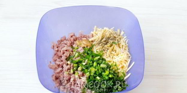 сырные лепешки с ветчиной