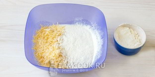 сырные лепешки с ветчиной