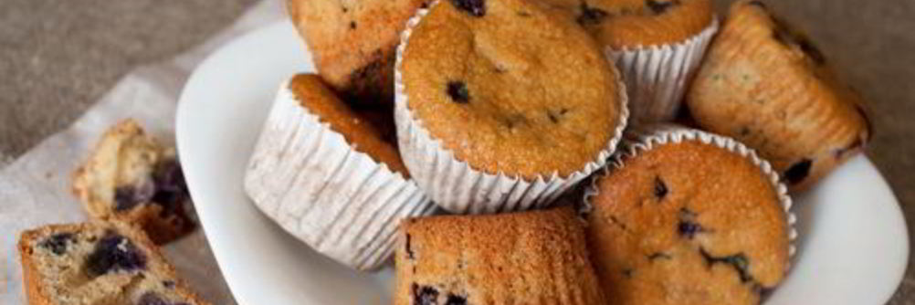 Черничные маффины на кукурузной муке