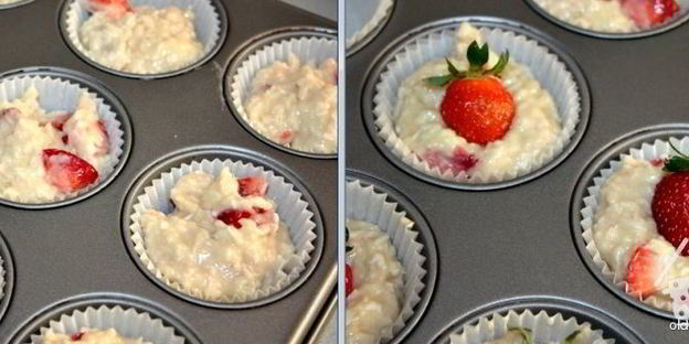 клубнично-кокосовые маффины