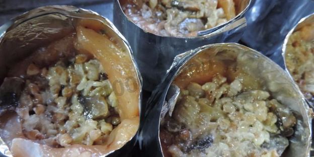 куриные маффины с гречкой и грибами