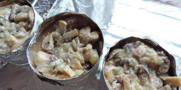 куриные маффины с грибной начинкой