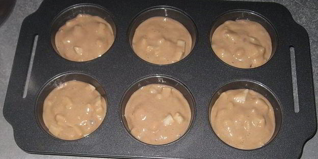 маффины на кислом молоке с яблоками