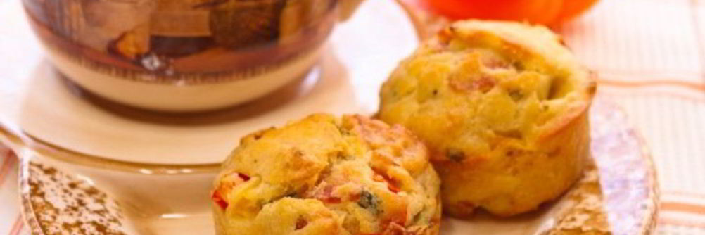 Маффины с беконом и болгарским перцем