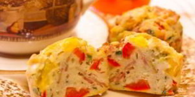 маффины с беконом и болгарским перцем