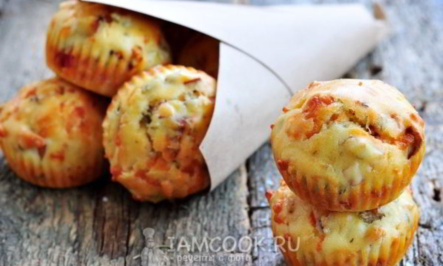 Рецепт маффинов с ветчиной и сыром