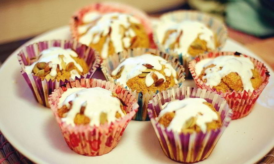 Рецепт тыквенных маффинов с йогуртовым кремом