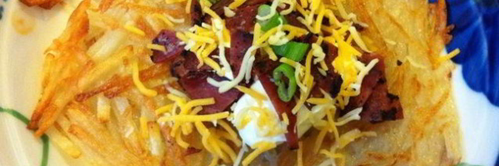 Картофельные оладьи с беконом