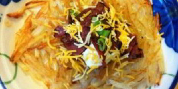 картофельные оладьи с беконом