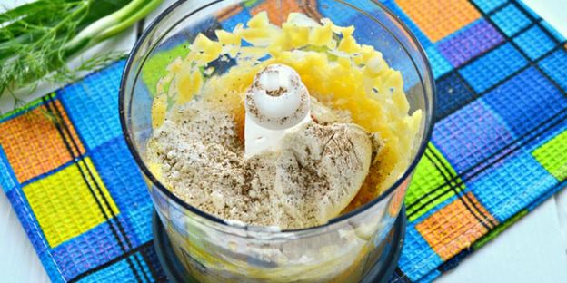 картофельные оладьи с куриным фаршем