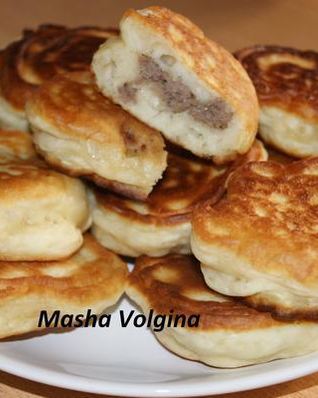 Оладушки с мясным фаршем