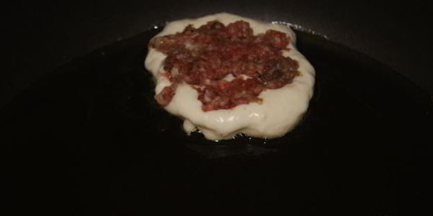 оладушки с мясным фаршем