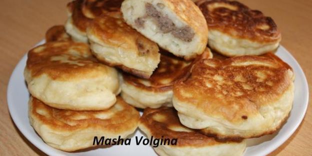 оладушки с мясным фаршем