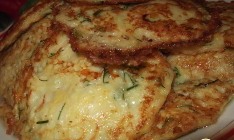 Рецепт оладий из кабачка с сыром