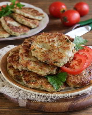 Оладьи из кабачков с фаршем