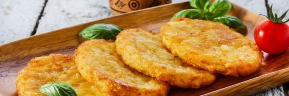 Оладьи из картофельного пюре с зеленым луком