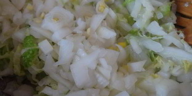 оладьи из пекинской капусты с огуречным соусом