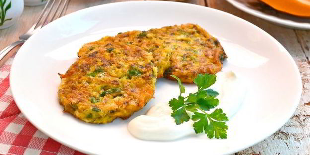 оладьи из тыквы с грибами и сыром