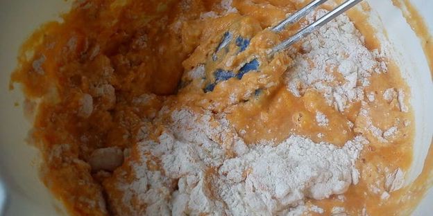 оладьи из тыквы с семгой