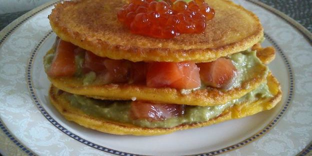 оладьи из тыквы с семгой