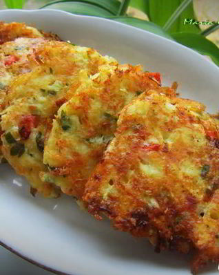 Овощные оладьи с сыром