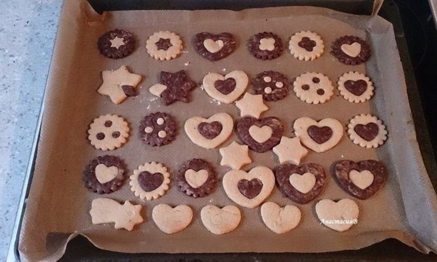 Рецепт двухцветного новогоднего печенья