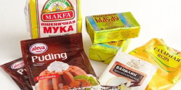 песочное печенье с шоколадным пудингом