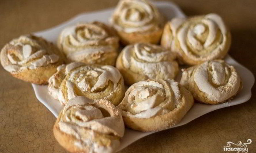 Рецепт творожного печенья с безе