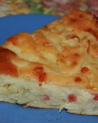 Быстрый пирог с капустой на кефире