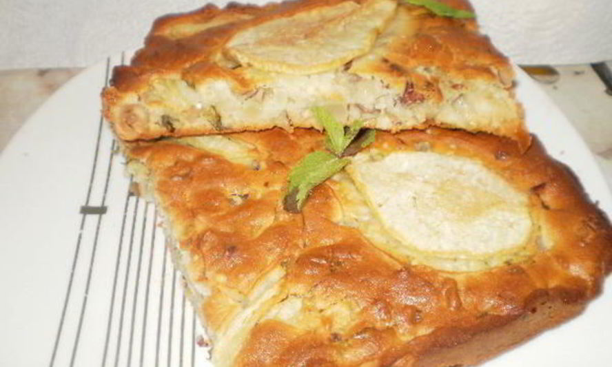 Рецепт грушевого пирога с мятой и фундуком