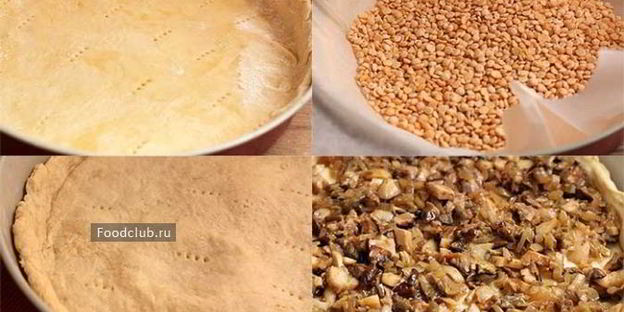 киш с белыми грибами