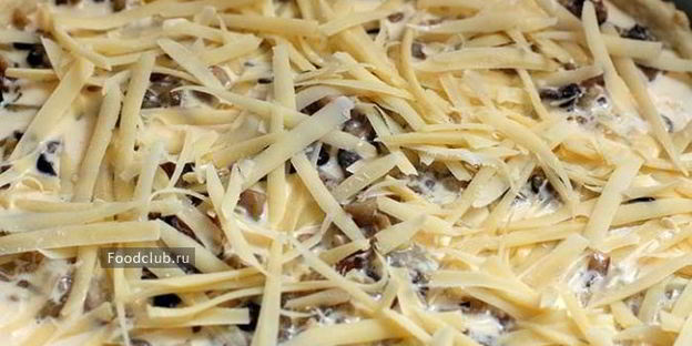 киш с белыми грибами