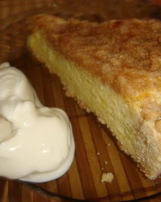 Песочный пирог со сливочно-молочной начинкой