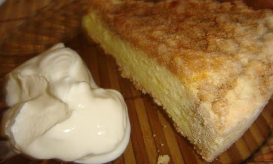 Рецепт песочного пирога со сливочно-молочной начинкой