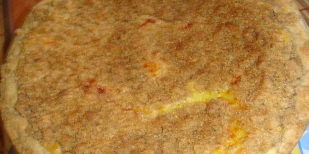 песочный пирог со сливочно-молочной начинкой