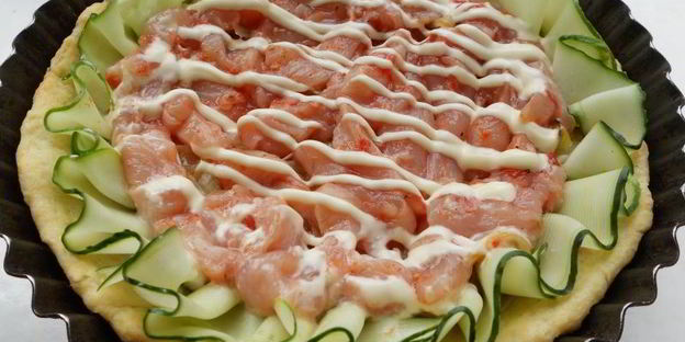 пирог из песочного теста с курицей и овощами