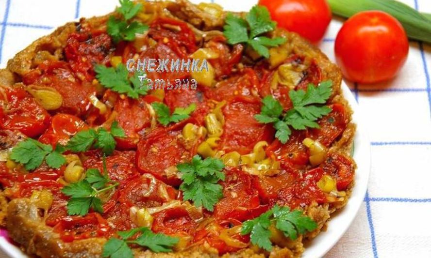 Рецепт пирога-перевертыша с помидорами