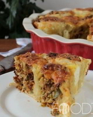 Пирог с фаршем и капустой