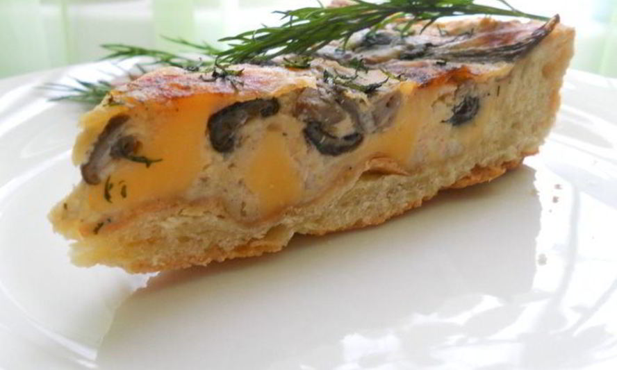 Рецепт пирога с грибами и сыром