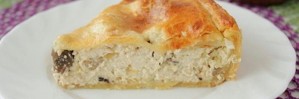 Пирог-суфле с курицей и грибами