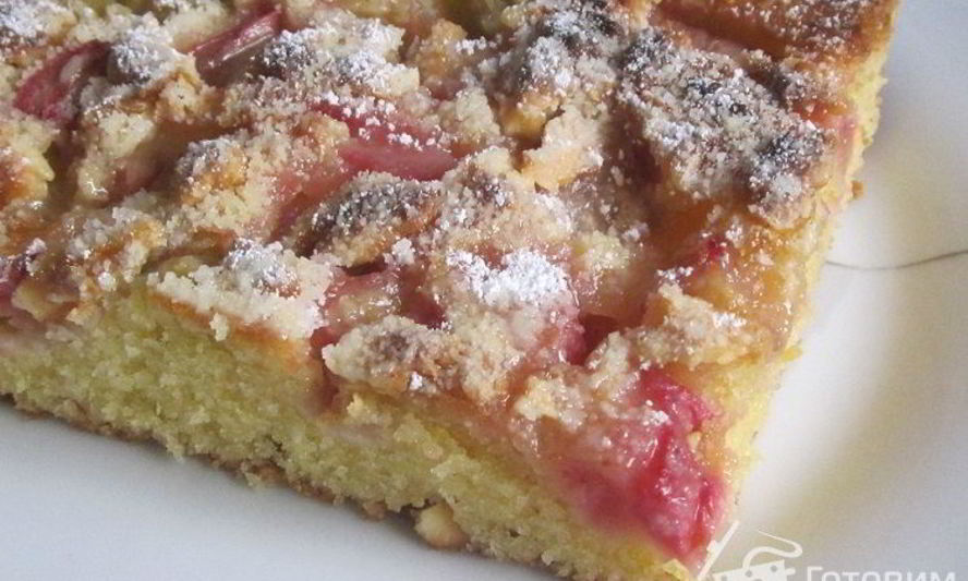 Рецепт ревеневого пирога с белым шоколадом