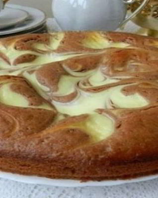 Сладкий творожный пирог с какао