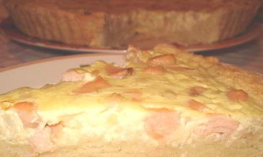 Рецепт сливочного пирога с лососем и творогом