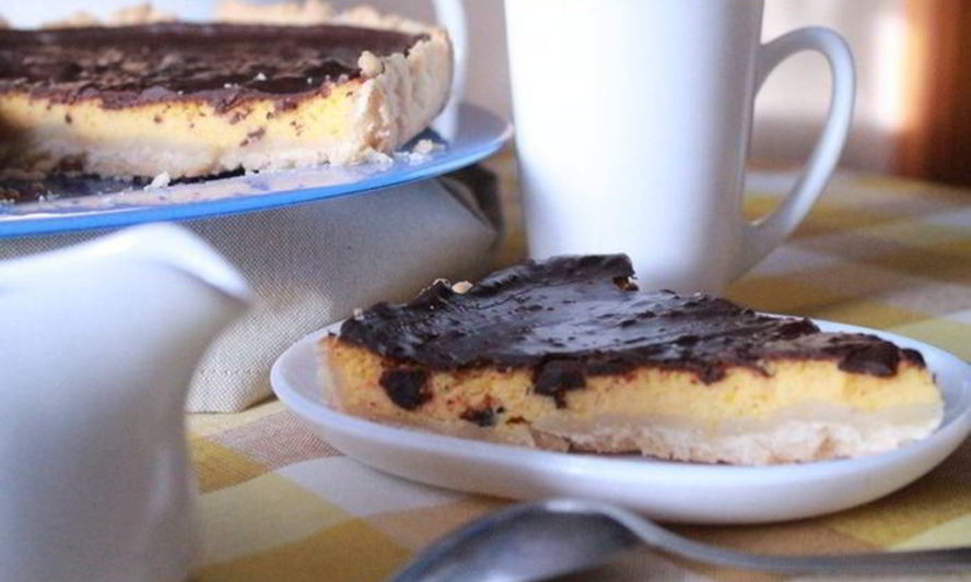 Рецепт тыквенного пирога с риккотой и шоколадной глазурью