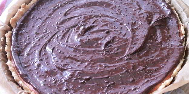 тыквенный пирог с риккотой и шоколадной глазурью