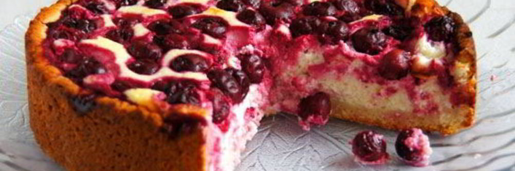 Вишневый пирог из творожного теста