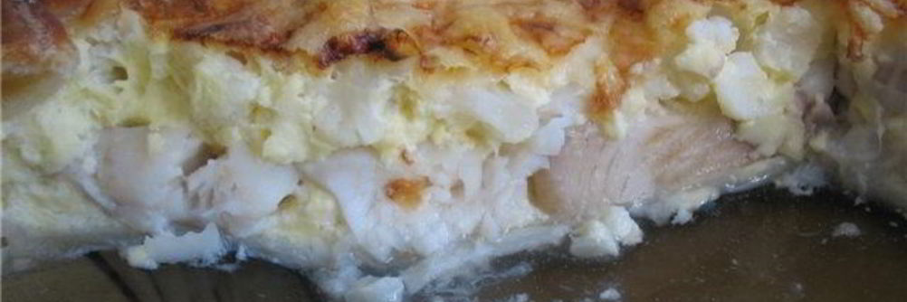 Заливной пирог с рыбой