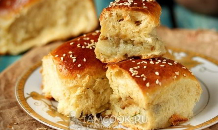 Рецепт пирожков печеных с картошкой и шампиньонами