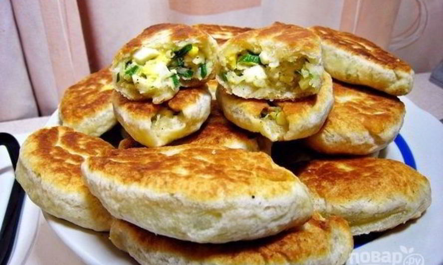 Рецепт пирожков с черемшой, рисом и луком